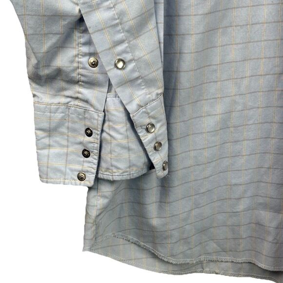 Panhandle Slim Pearl Snap Western Shirt Mens Light Blue 16 1/2 -33 Long Sleeve - Picture 4 of 7
